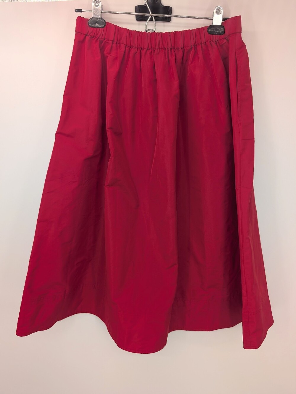 J Crew Midi ball skirt in taffeta CM773 NWT Size 12 Red With Pockets - Picture 5 of 7
